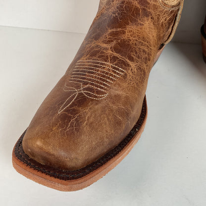 Justin Tan Road Cowboy Boots | Bent Rail | USA Made | Square Toe | Men’s 11 D
