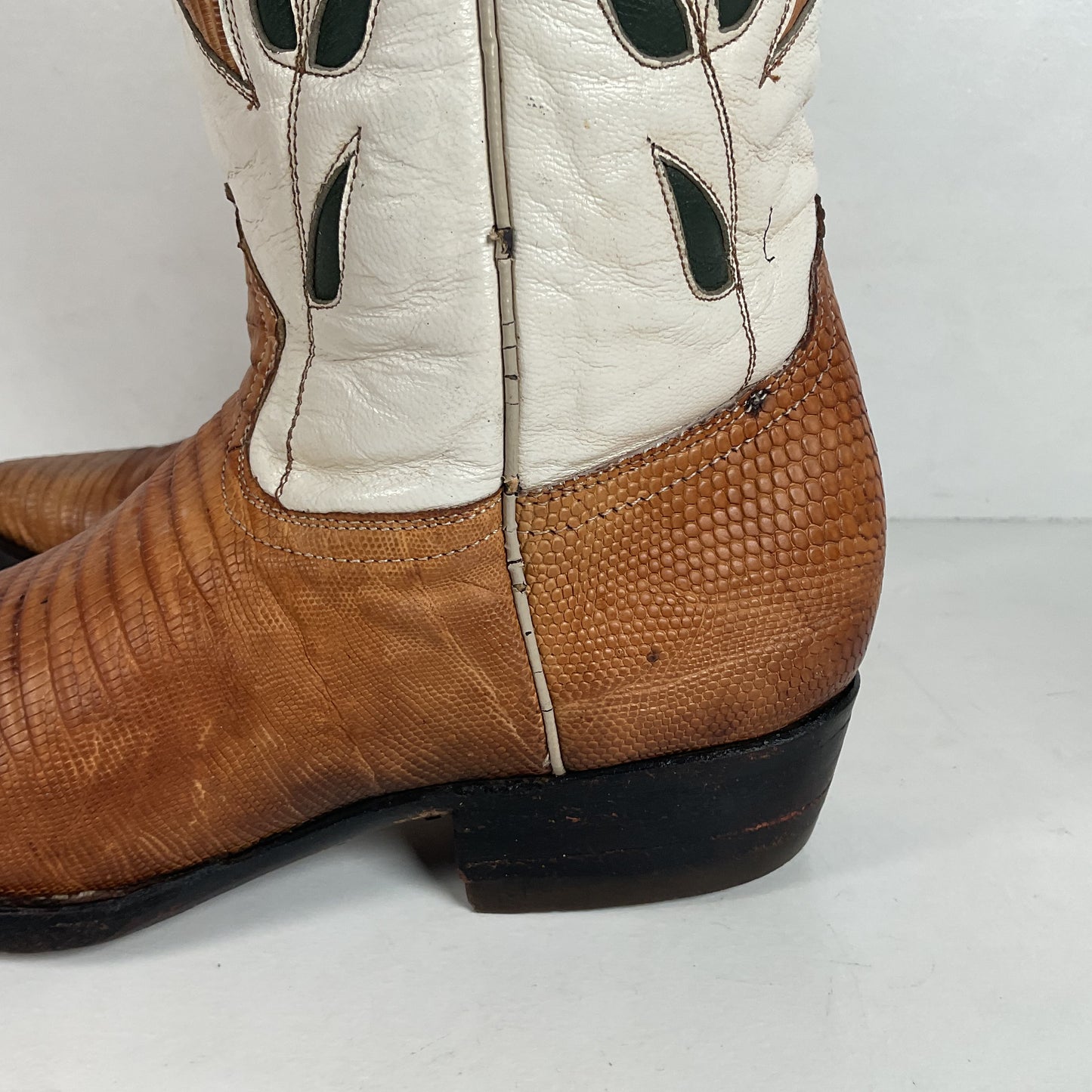 Vintage Cuadra Butterfly Cowgirl Boots | Teju Lizard | Tooled Inlays | Women’s 8