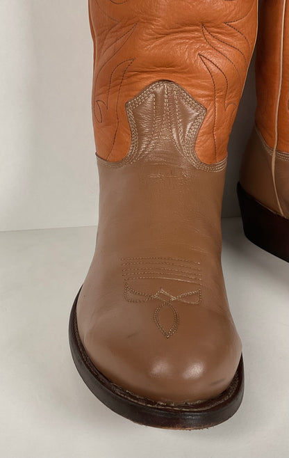 Stewart Fine Handmade Cowboy Boots | Custom | Set of (2) | Deertan | Men’s 9.5