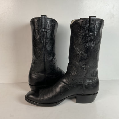 Wheeler Boot Company Cowboy Boots 10 Wide Black Calf Custom