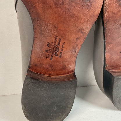 Vintage Johnston Murphy Aristocraft Grey Loafers 13 D Apron Toe USA Made