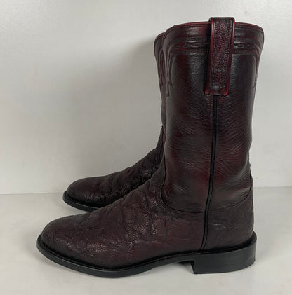 Lucchese 2000 Elephant Roper Boots | USA Made | Black Cherry | Men’s 8.5 D
