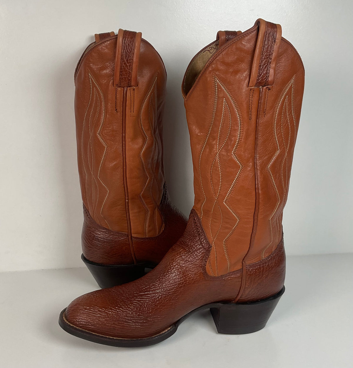 Vintage Sanders Shark Skin Cowboy Boots | Exotic | 1970s | Men’s 9 D