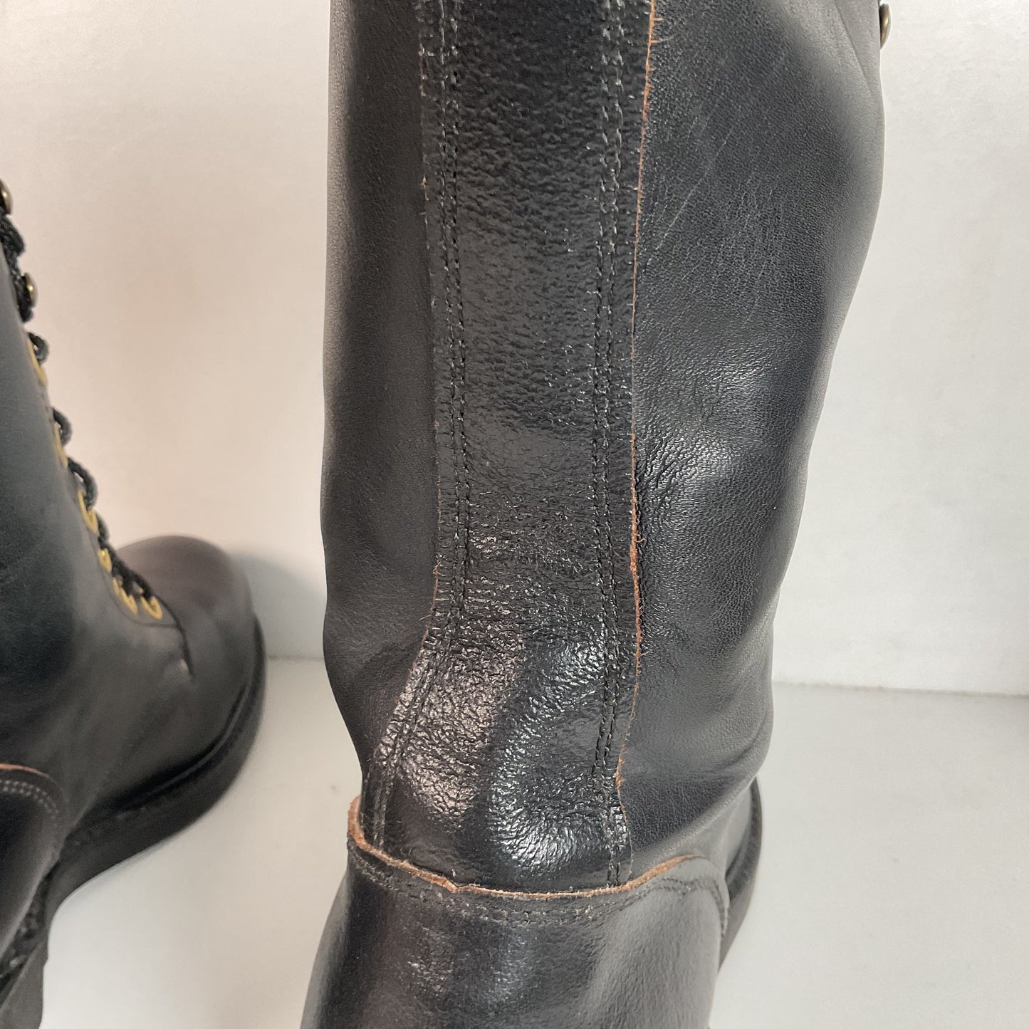 Vintage 1960s Leigh Linesman Boots 10 D USA Made Safety Toe
