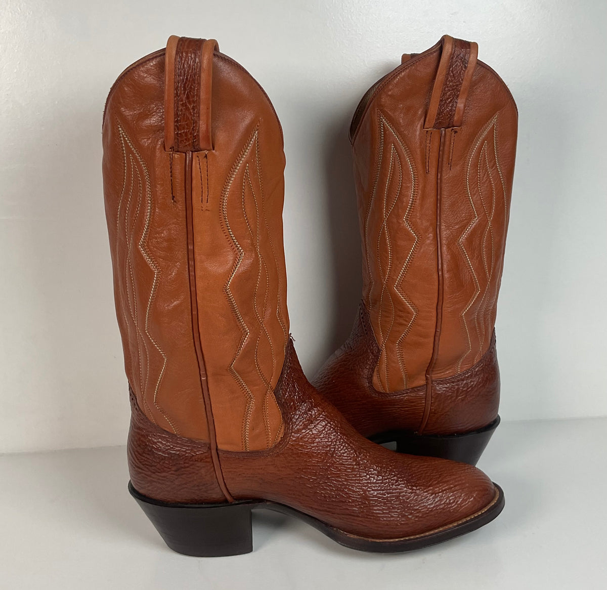 Vintage Sanders Shark Skin Cowboy Boots | Exotic | 1970s | Men’s 9 D