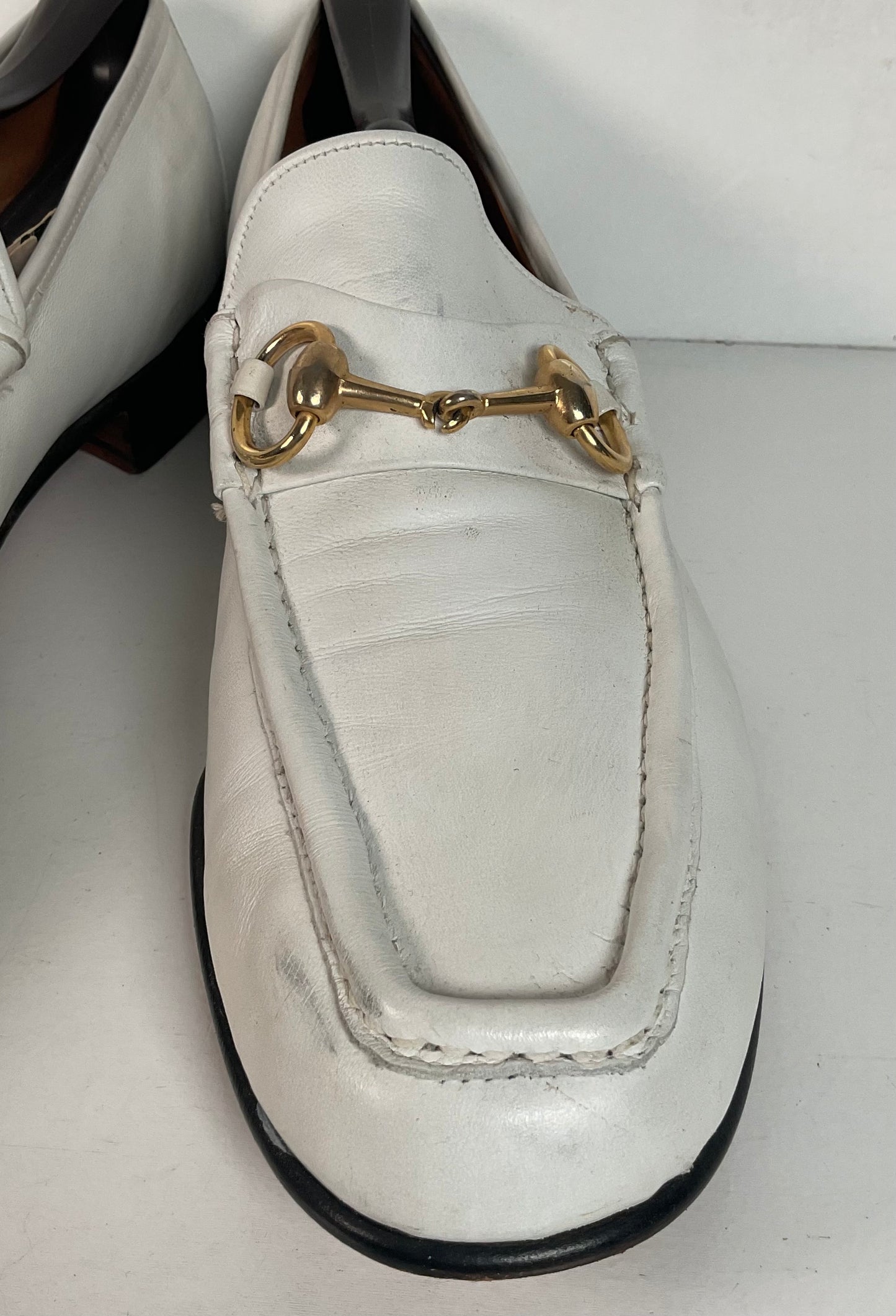 Vintage Johnston Murphy Aristocraft White Moccasin Loafers 10.5 Narrow USA Made