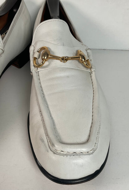 Vintage Johnston Murphy Aristocraft White Moccasin Loafers 10.5 Narrow USA Made