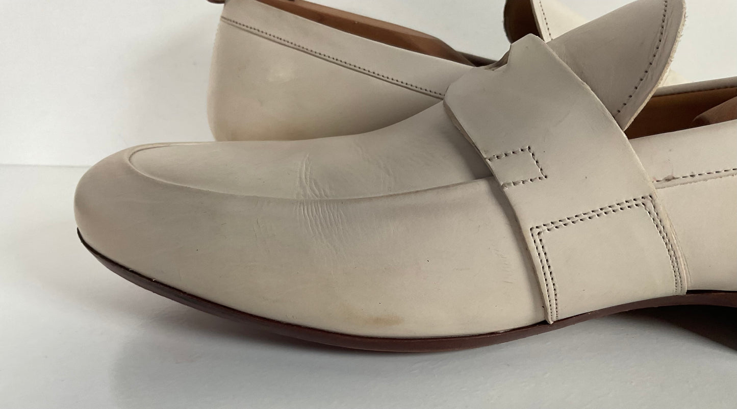 Mezlan Bone White Penny Loafers 10.5 M Leopold