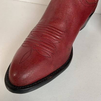Vintage Panhandle Slim Red Cowgirl Boots 6.5 B Hand Crafted