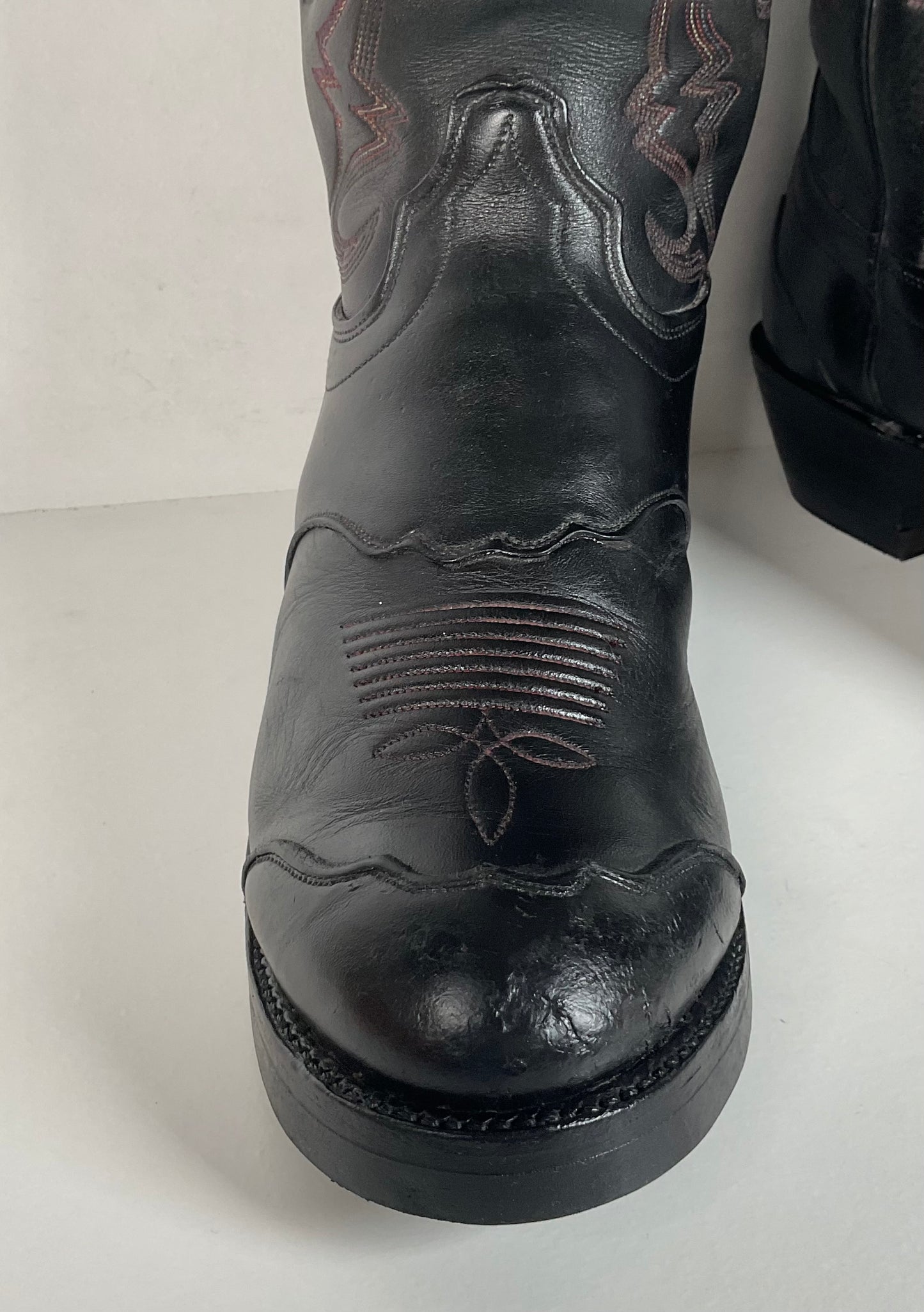 Olathe Tall Buckaroo Boots | Black | Thick Hide | USA Made | Men’s 9.5 D