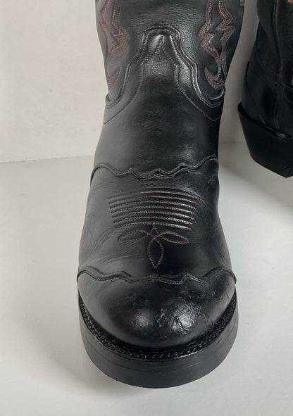 Olathe Tall Buckaroo Boots | Black | Thick Hide | USA Made | Men’s 9.5 D