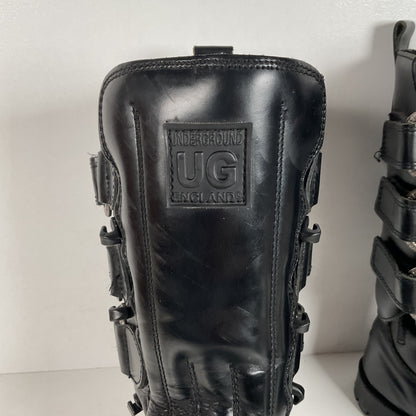 Underground England Gladiator Boots | Quintuple Buckle | UK 10 | US 11