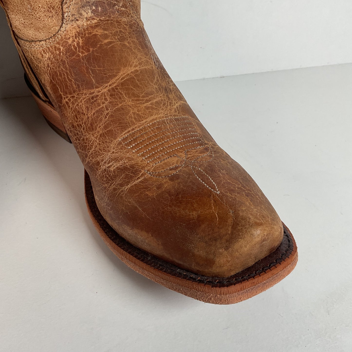 Justin Tan Road Cowboy Boots | Bent Rail | USA Made | Square Toe | Men’s 11 D