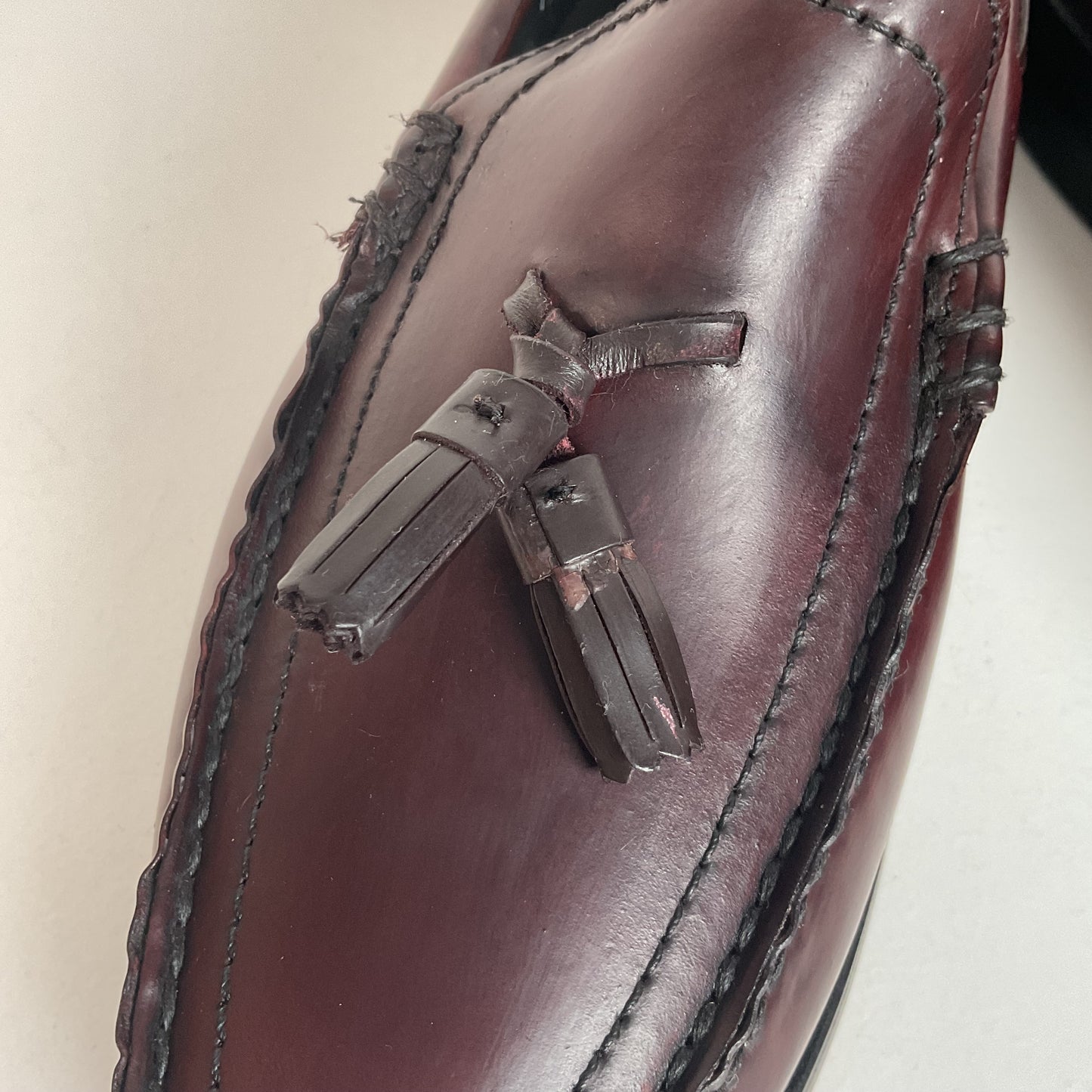 Vintage 1970s Hanover Handsewn Moccasin Loafers 10 D Genuine Shell Cordovan