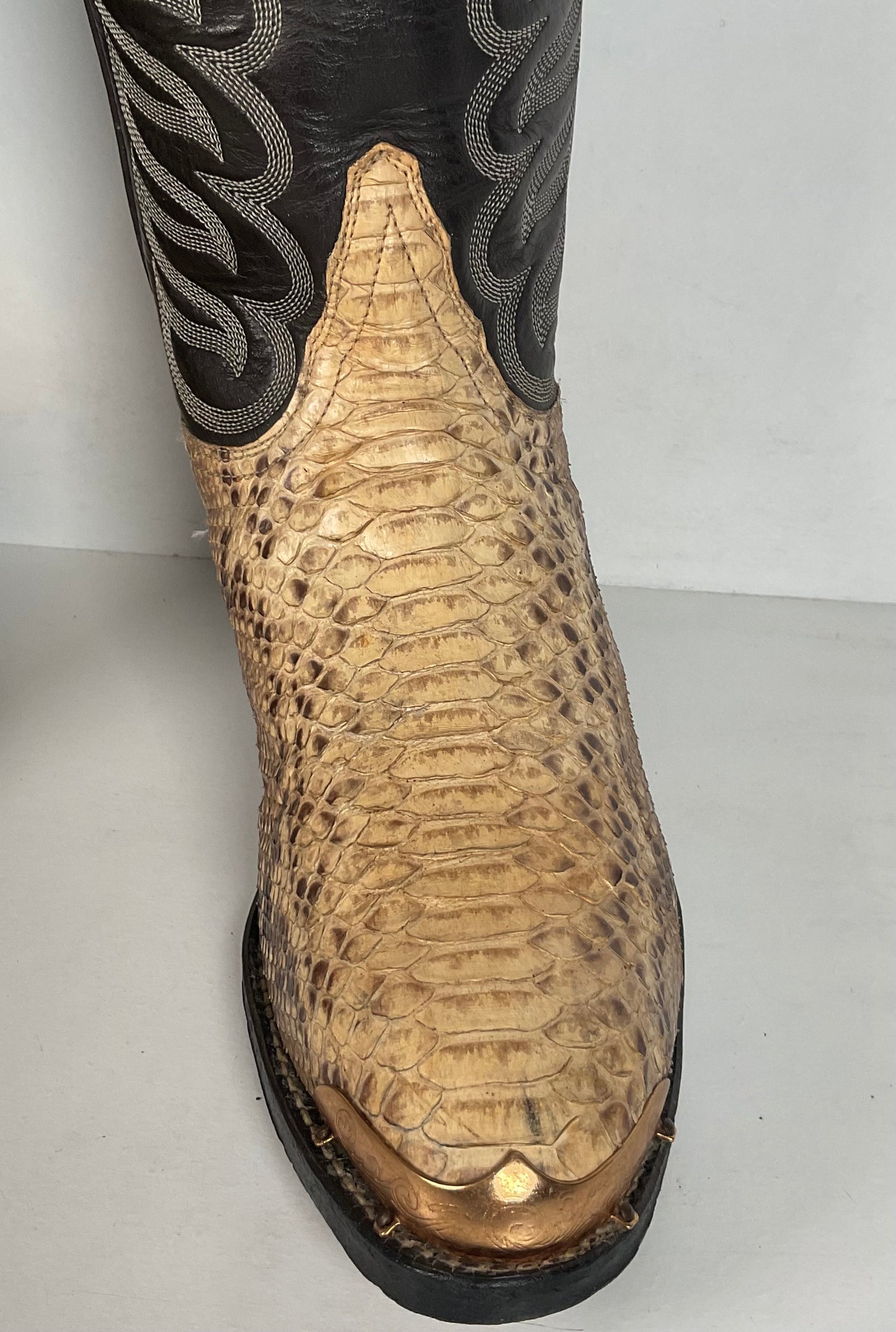Vintage Tony Lama Python Snakeskin Cowboy Boots | Gold Label | Men’s 7.5 D