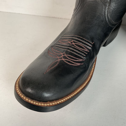 Rios of Mercedes Cowboy Boots Men’s 9.5 B (Narrow) Black Buffalo Calf