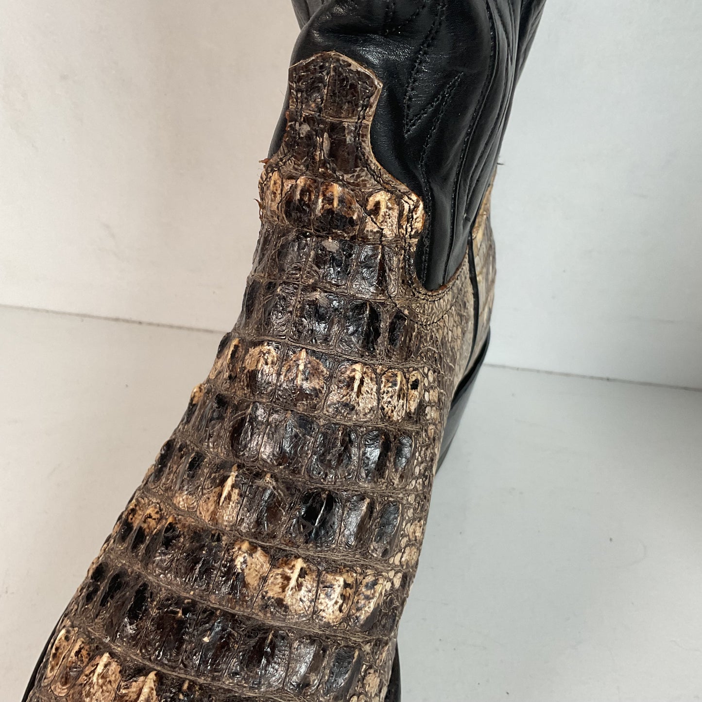 Remington Natural Alligator Cowboy Boots 9 D Body Cut