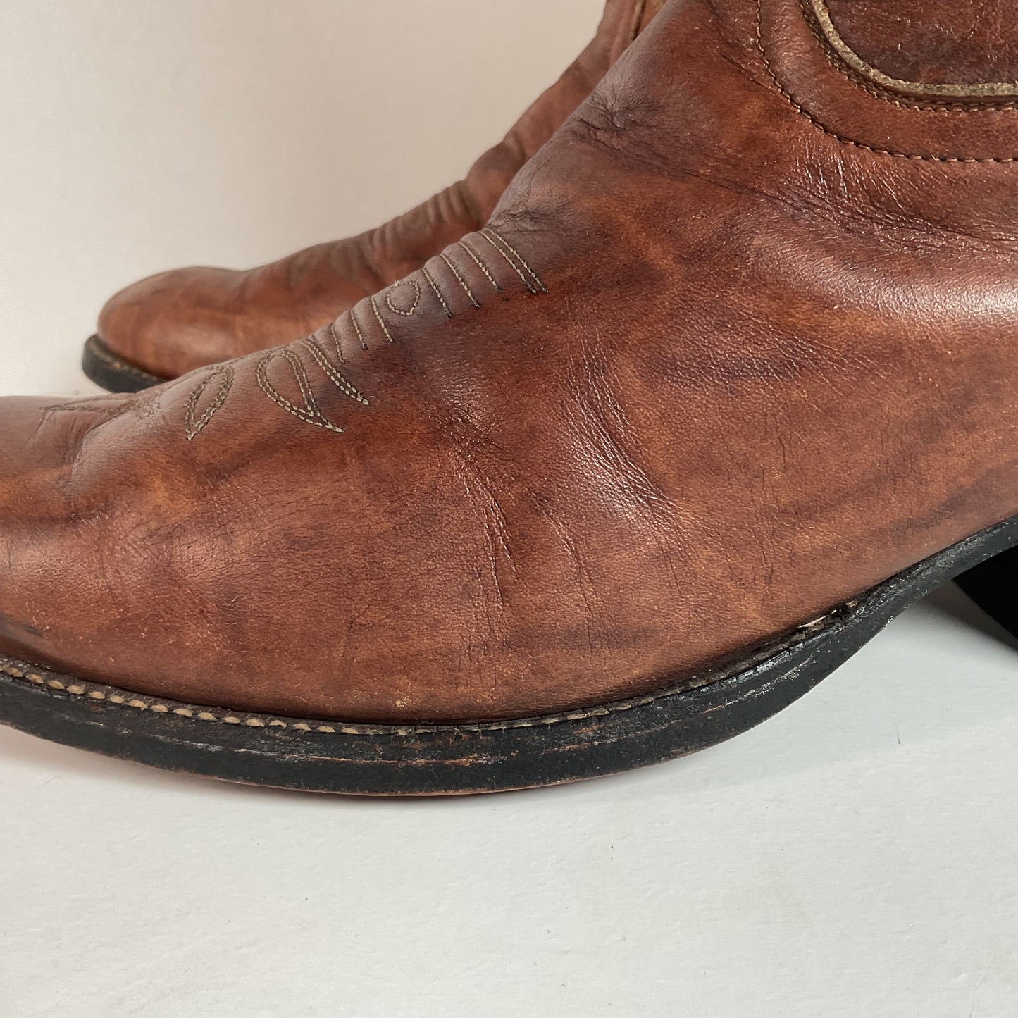 Vintage Tony Lama Buckaroo Boots | Chocolate Cow | Gold Label | 1970s | 11 D