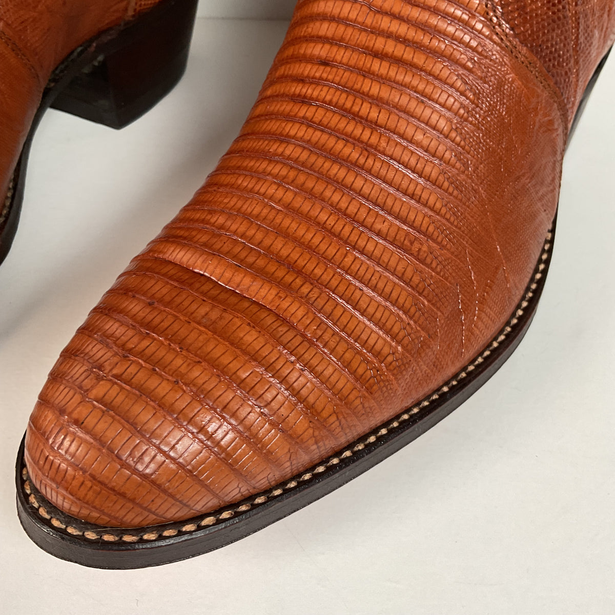 Vintage Dan Post Teju Lizard Cowboy Boots | Peanut Brittle | Men’s 10 D