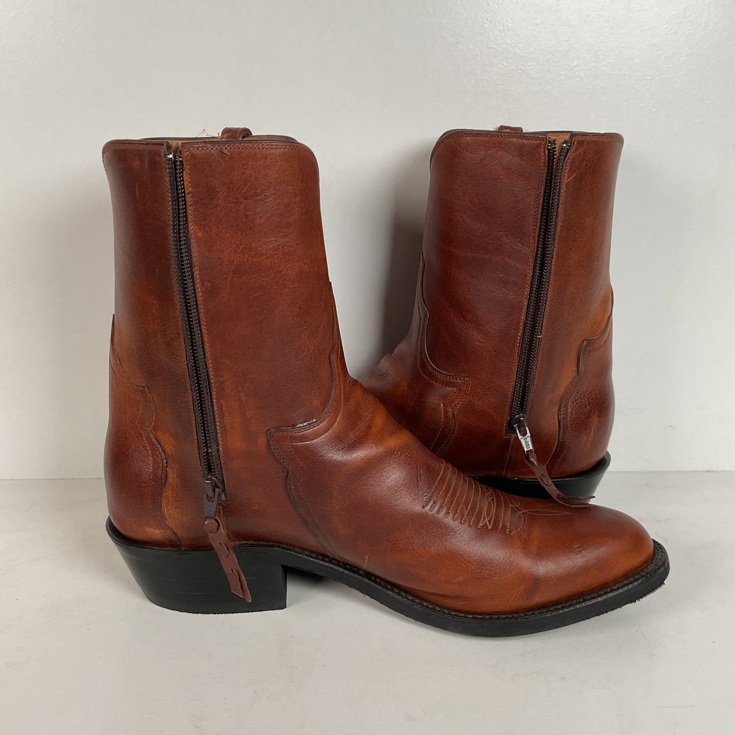 Lucchese Western Side Zip Boots | Ankle | Classics Handmade | 10.5 EE