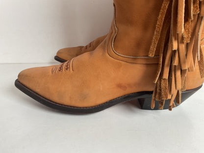 Vintage Code West Navajo Fringe Cowgirl Boots 8.5 M USA Made