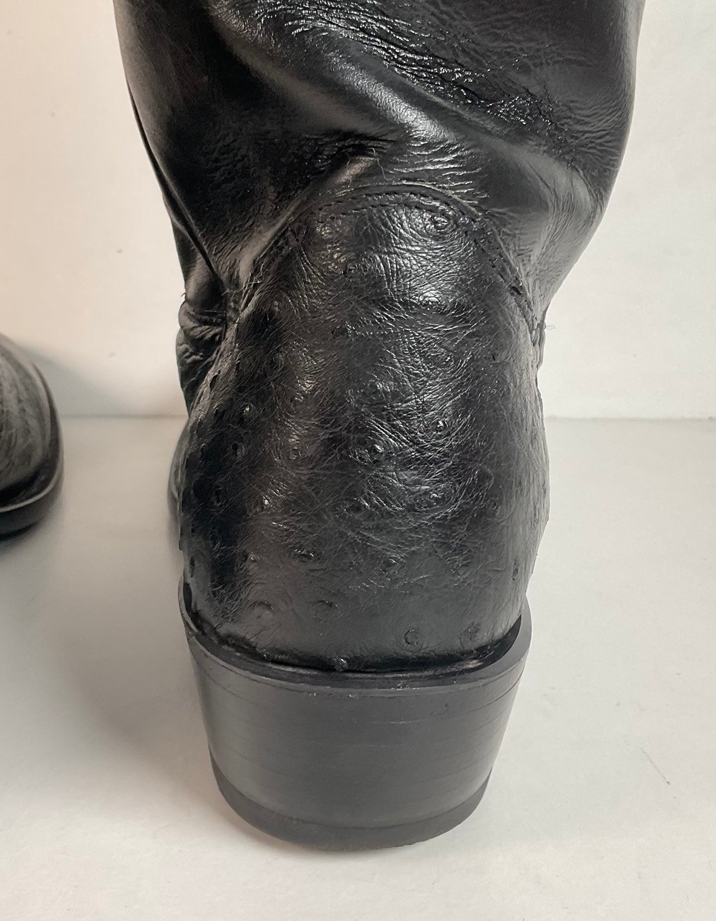 Justin Texas Rangers Cowboy Boots 9.5 D Exotic Smooth Ostrich