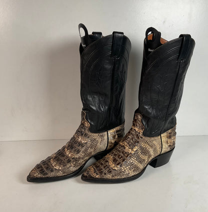 Remington Natural Alligator Cowboy Boots 9 D Body Cut