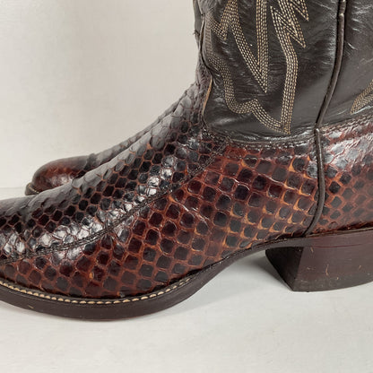 Texas Imperial Python Snakeskin Cowboy Boots | USA Made | Men’s 9.5 D