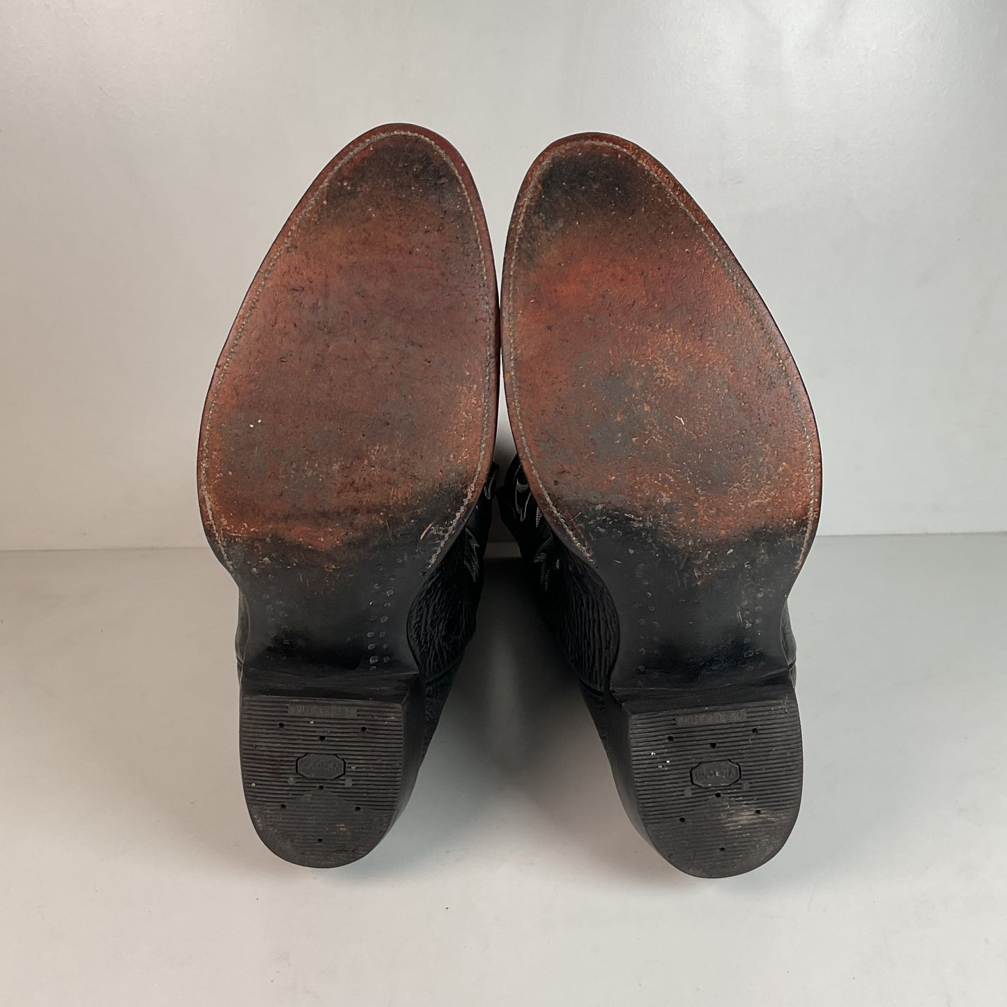 Anderson Bean Black Bullhide Cowboy Boots 12 EE USA Made