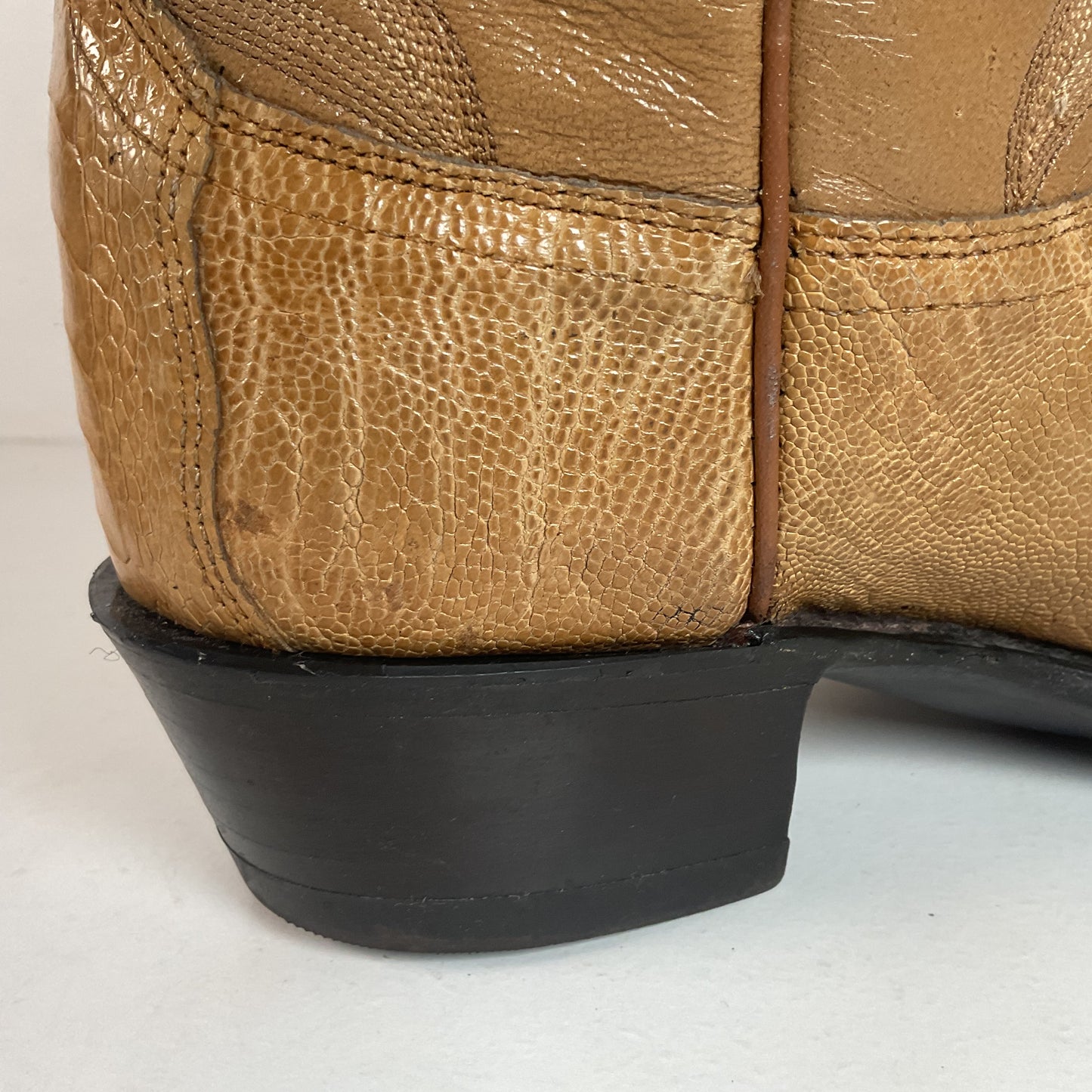 Dan Post Blonde Ostrich Leg Cowboy Boots 9 D Exotic