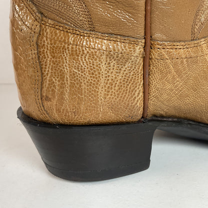 Dan Post Blonde Ostrich Leg Cowboy Boots 9 D Exotic