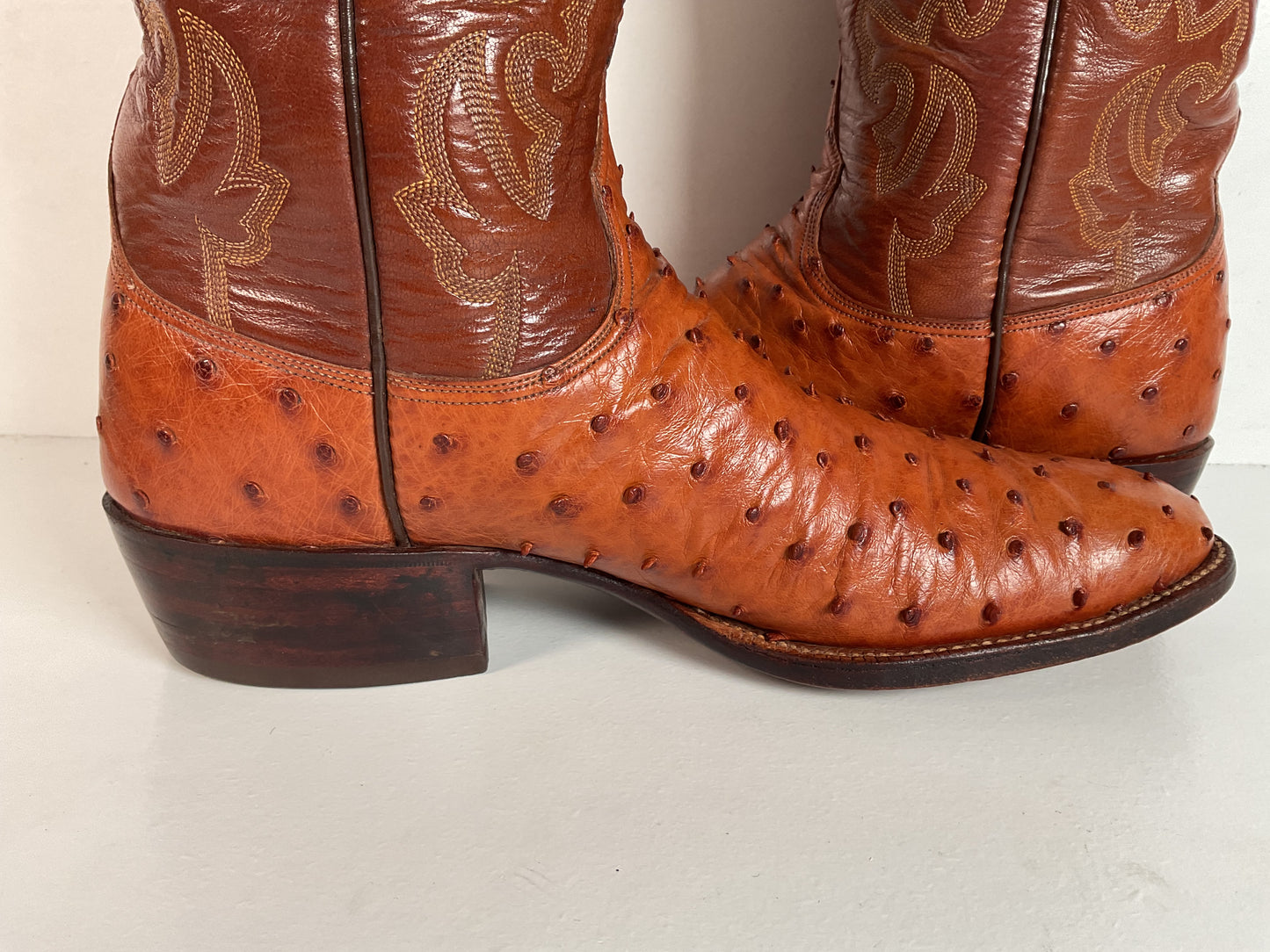 Lucchese San Antonio Ostrich Quill Cowboy Boots Men’s 9.5 B | Women’s 10.5