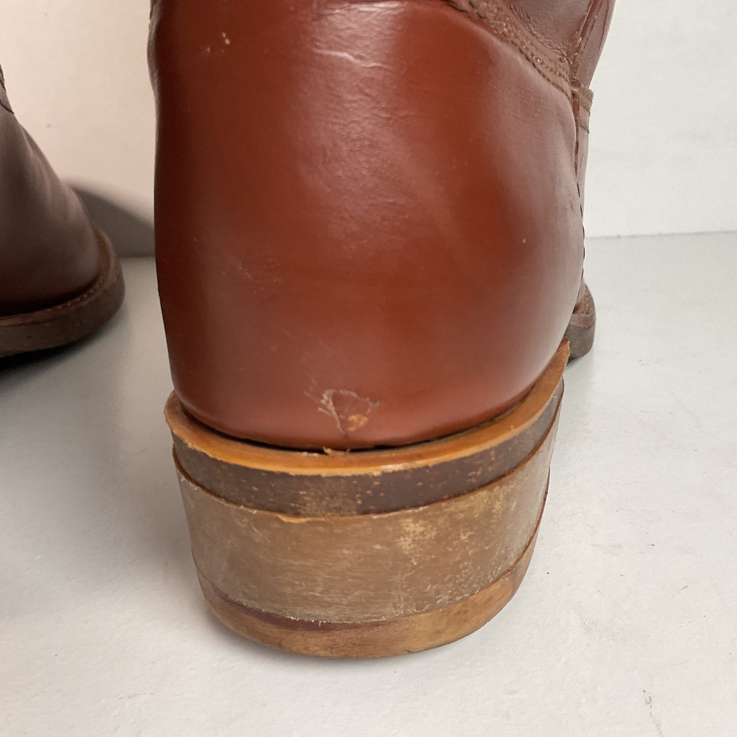 Vintage Rodeo Brand Cowboy Boots 10.5 D USA Made Chunky Campus