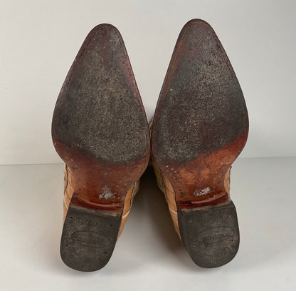 Cuadra Butterfly Cowgirl Boots | Caiman Tail | Tooled Inlays | Women’s 6.5