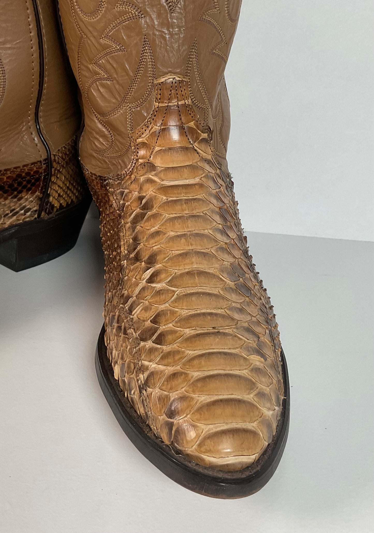 Vintage Laredo Python Snakeskin Cowboy Boots | Back Cut | USA Made | Men’s 10 D