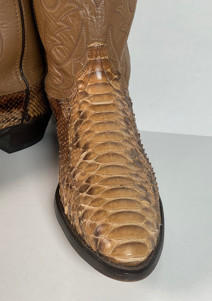 Vintage Laredo Python Snakeskin Cowboy Boots | Back Cut | USA Made | Men’s 10 D
