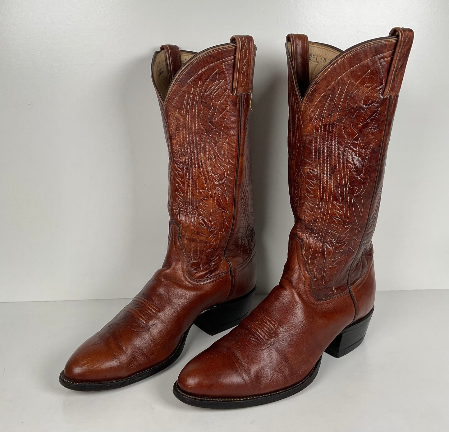 Vintage Tony Lama Cowboy Boots | Chocolate Cow | 1980s | Men’s 10 D