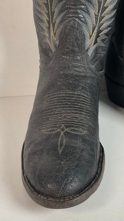 Vintage Tony Lama Gold Label Elephant Boots 10 D USA Made Exotic