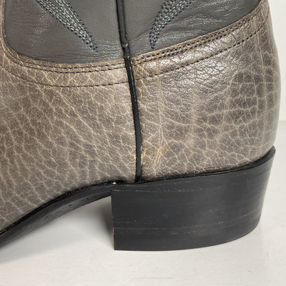 Vintage J. Chisholm Bullhide Cowboy Boots | USA Made | Grey | Men’s 8.5 D