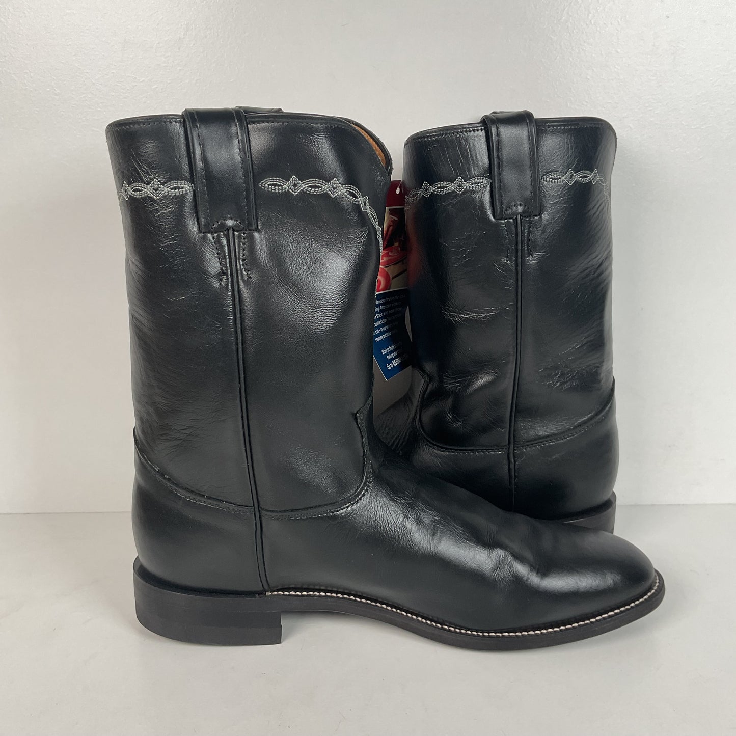 Justin Classic Roper Boots | Black | USA Made | Men’s 11.5 D