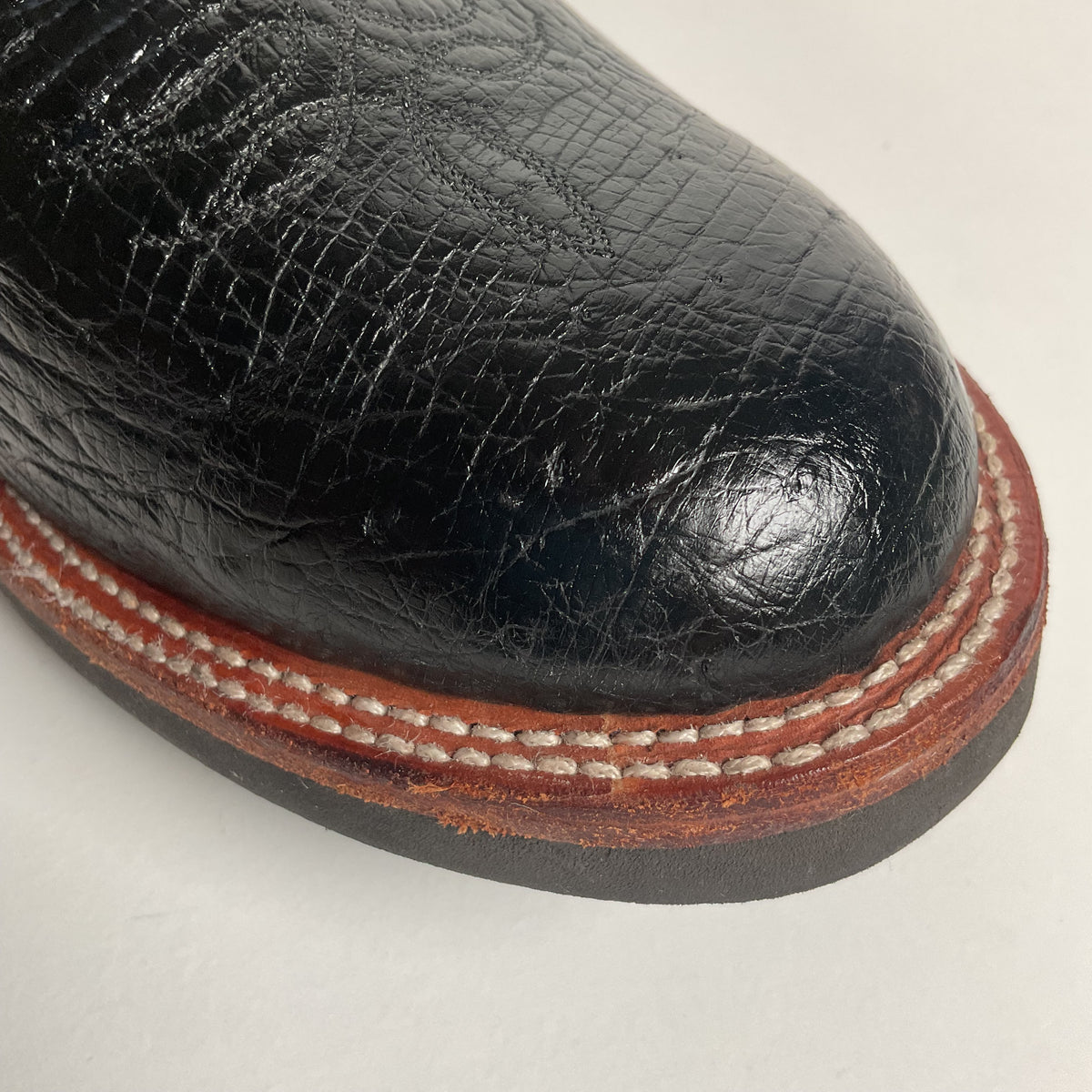 Larry Mahan Smooth Ostrich Roper Boots | Exotic | Crepe Sole | Men’s 13 D