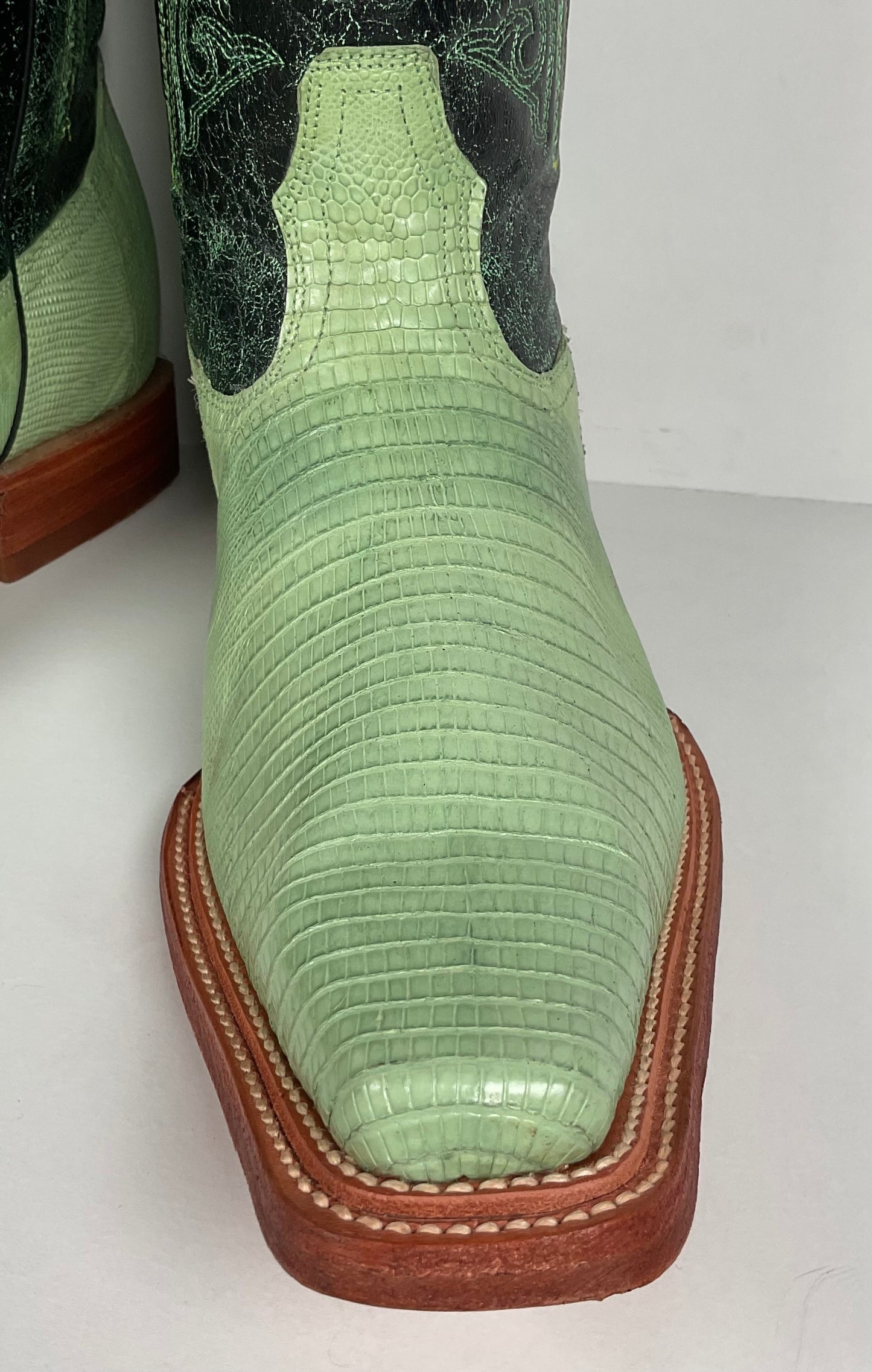 Los Altos Teju Lizard Cowboy Boots | Lime Green | Men’s 10.5 EE