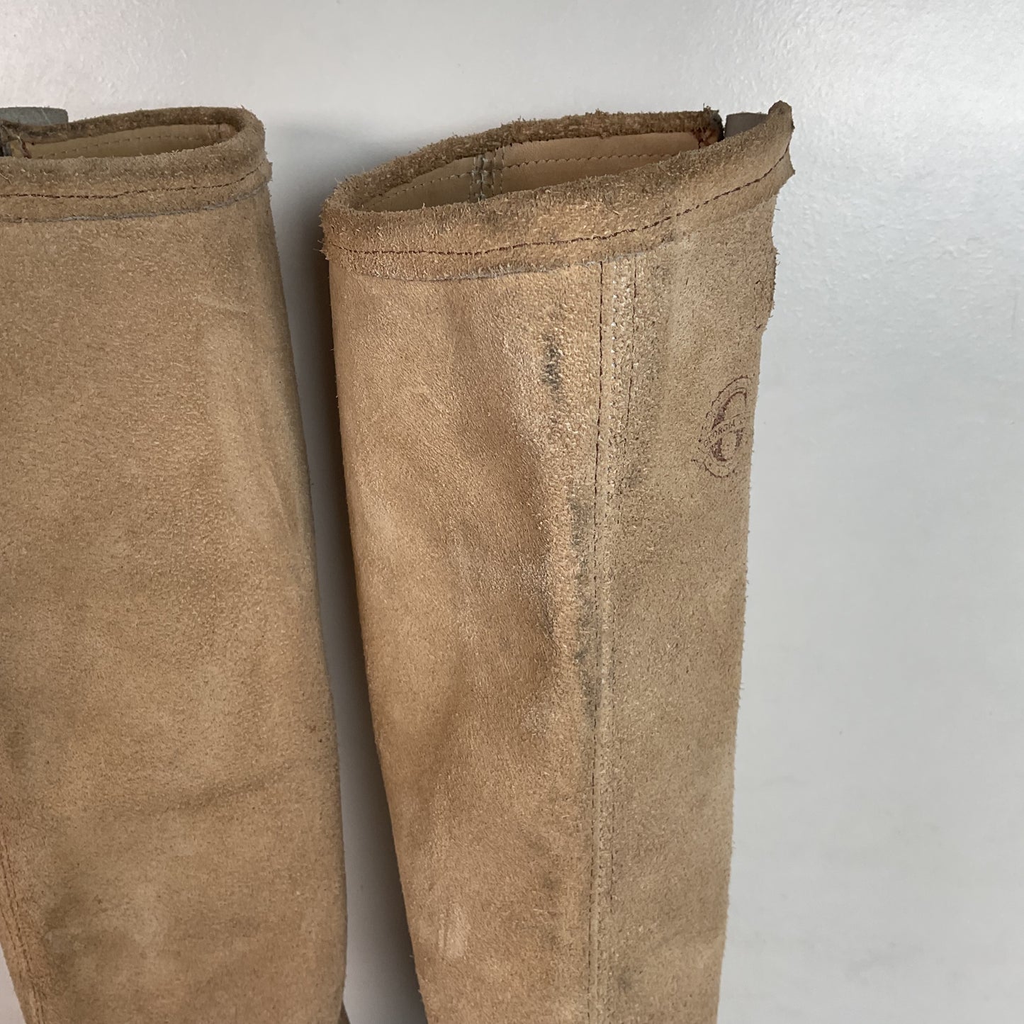 Vintage Georgia Tall Suede Harness Boots 9 M USA Made Soft Toe