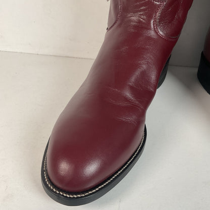 Justin Burgundy Calf Roper Boots 13 D USA Made