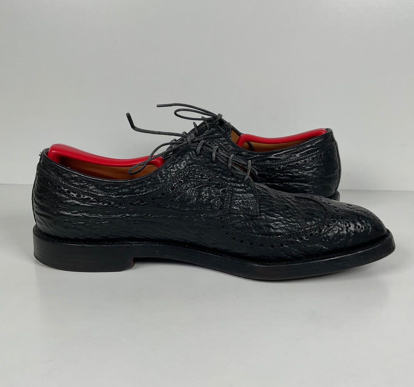 Vintage Florsheim Imperial Derby Shoes | Kenmoor | Exotic Shark | Men’s 8 C