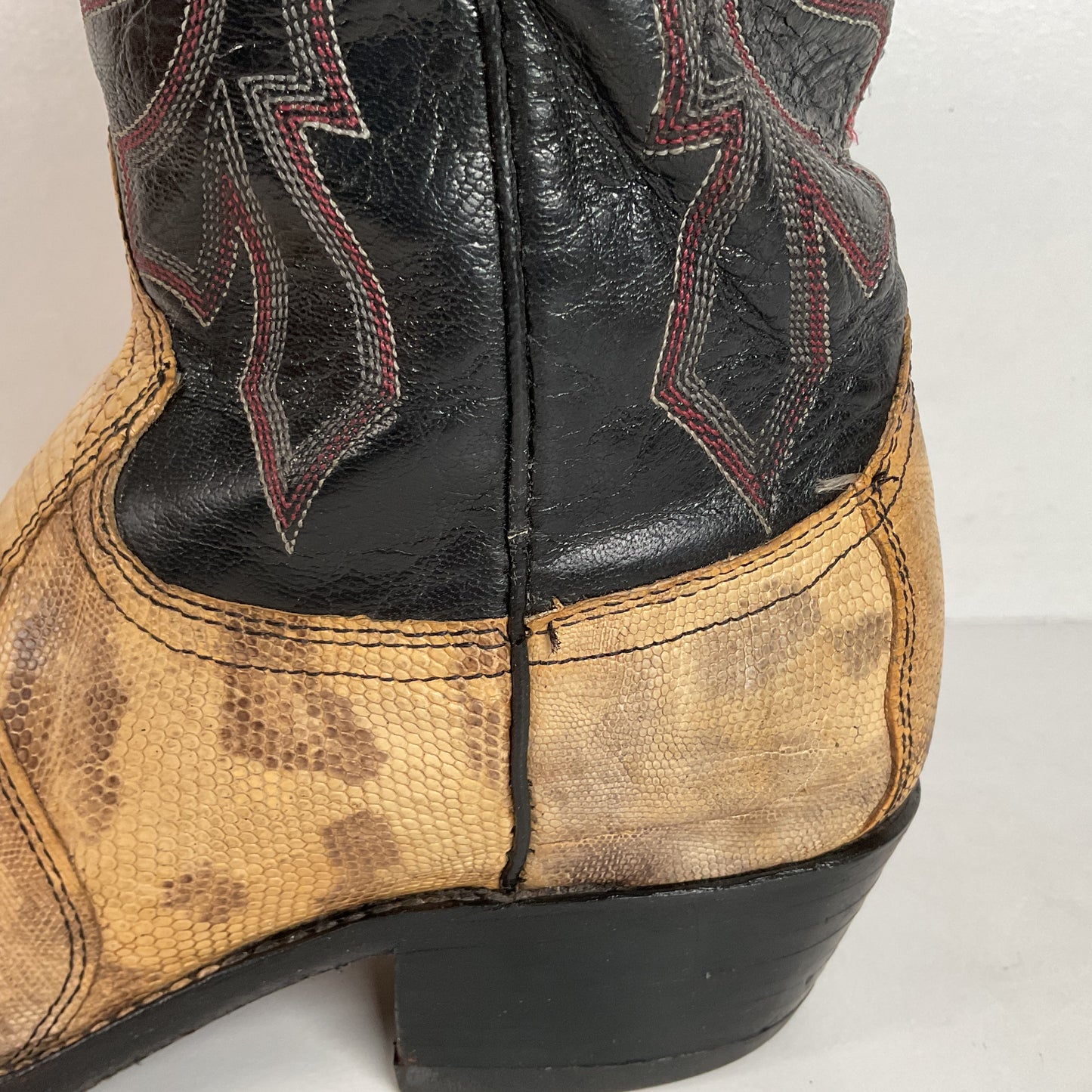 Vintage Dan Post Teju Lizard Cowbpy Boots | Natural Cut | USA Made | Men’s 7.5 D