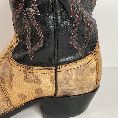 Vintage Dan Post Teju Lizard Cowbpy Boots | Natural Cut | USA Made | Men’s 7.5 D