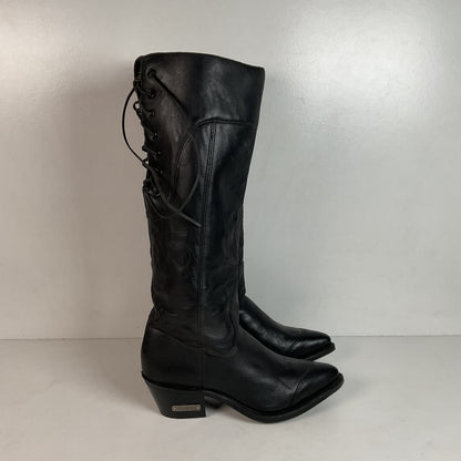 Vintage Harley Davidson Tall Motorcycle Boots 7 M Lace Up USA Made