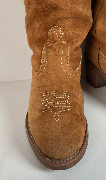 Vintage Wolverine Pig Skin Suede Cowgirl Boots | USA Made | Women’s 7.5 M