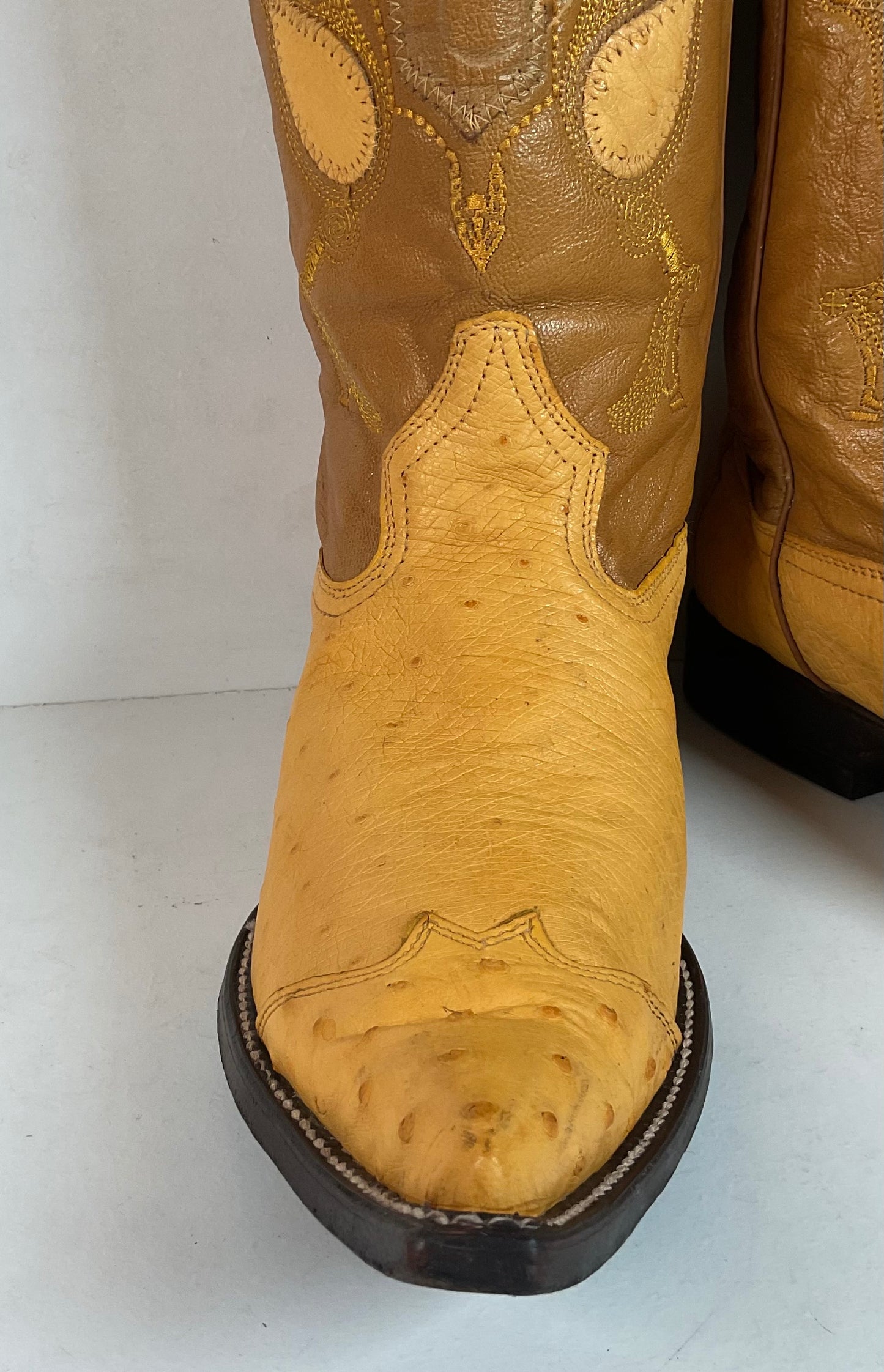 Cuadra Butterscotch Ostrich Quill Cowboy Boots US 10 Exotic